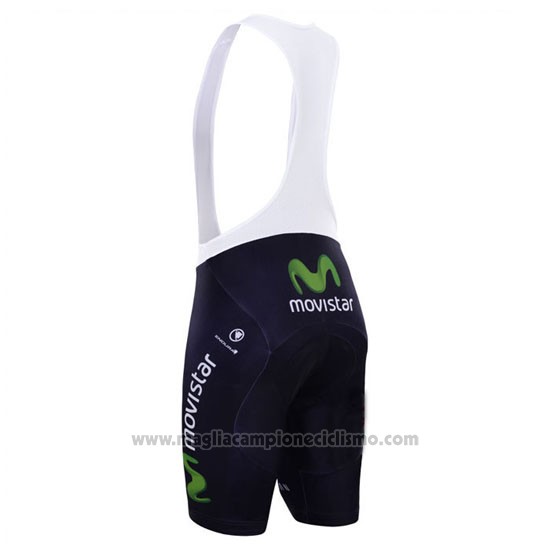 2015 Abbigliamento Ciclismo Movistar Nero Manica Corta e Salopette